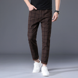 Pantalon à Carreaux Fuselé Style Contemporain