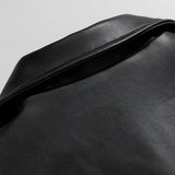 Blouson Aviateur Oversize En Cuir Noir Homme