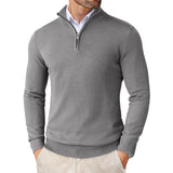 Pull Col Montant Zippé Coupe Épurée