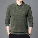 Pull Effet Superposé à Col Polo Intégré