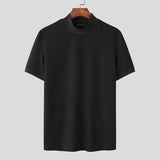 T-shirt Homme Côtelé à Col Montant