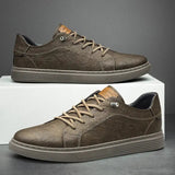 Baskets homme en simili cuir à semelle confort