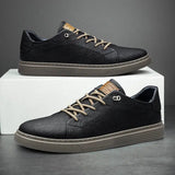 Baskets homme en simili cuir à semelle confort