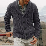 Cardigan Torsadé Léger Marron Homme