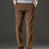 Pantalon Texturé à Motif Géométrique Discret