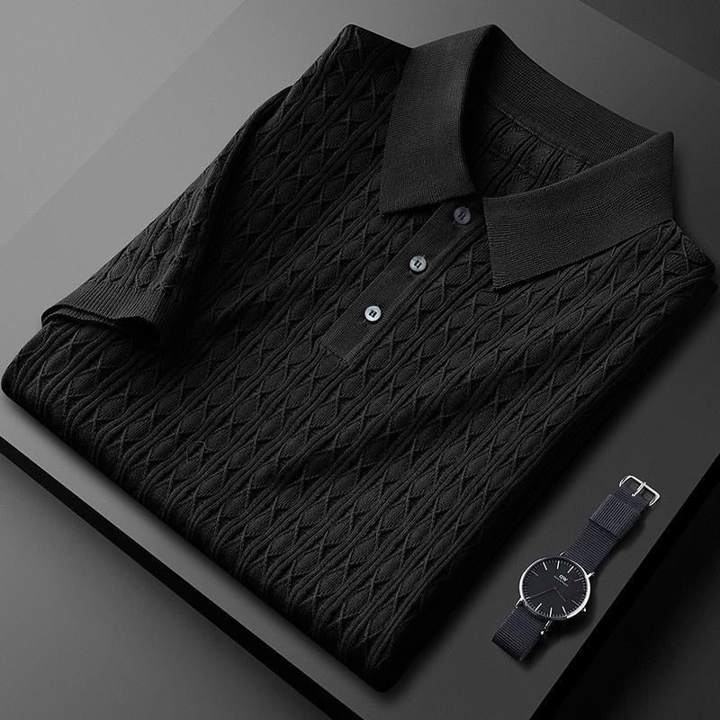 Polo Texturé à Motif Vertical