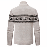 Pull Nordique Zippé à Motif Jacquard
