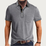 Polo Homme à Fermeture Zippée et Col Contrasté