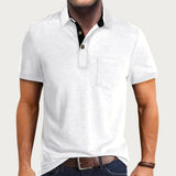 Polo Homme à Fermeture Zippée et Col Contrasté