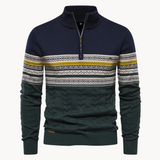 Pull Homme Tricoté à Col Montant Zippé