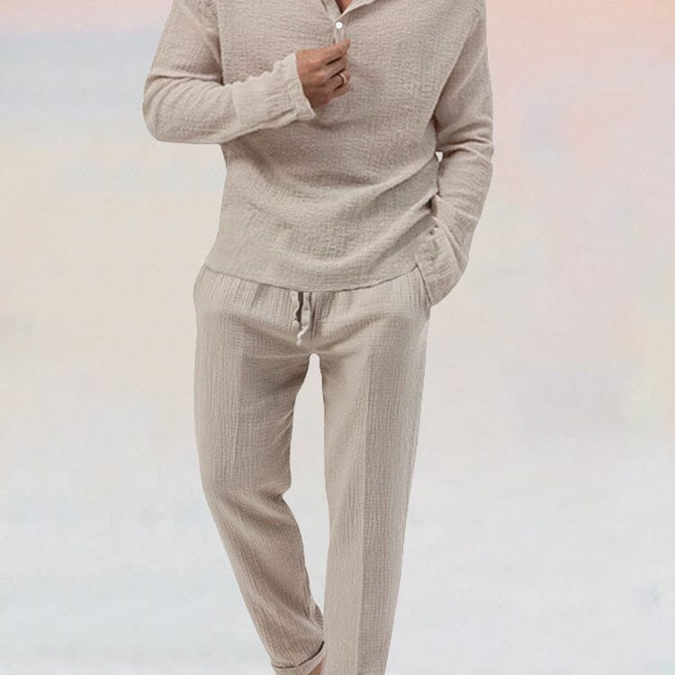 Ensemble Texturé Henley et Pantalon