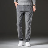 Pantalon Texturé à Motif Géométrique Discret