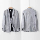 Costume deux-pièces homme en lin et coton