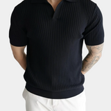 Polo Homme en Maille Texturée à Col Ouvert