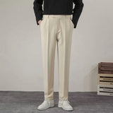 Pantalon Habillé Fuselé à Pinces Élégantes
