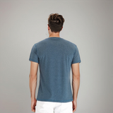 T-Shirt Col Henley à Manches Courtes