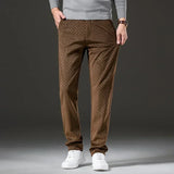 Pantalon Texturé à Motif Géométrique Discret