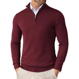 Pull Col Montant Zippé Coupe Épurée