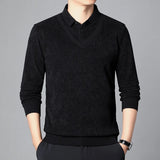 Pull Effet Superposé à Col Polo Intégré