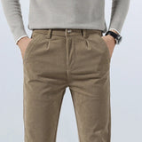 Pantalon Chino Texturé Coupe Fuselée