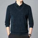 Pull Effet Superposé à Col Polo Intégré