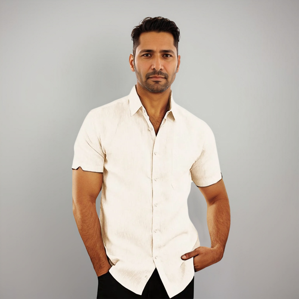 Chemise Ajustée à Manches Courtes