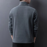 Pull Col Montant Zippé en Maille Unie