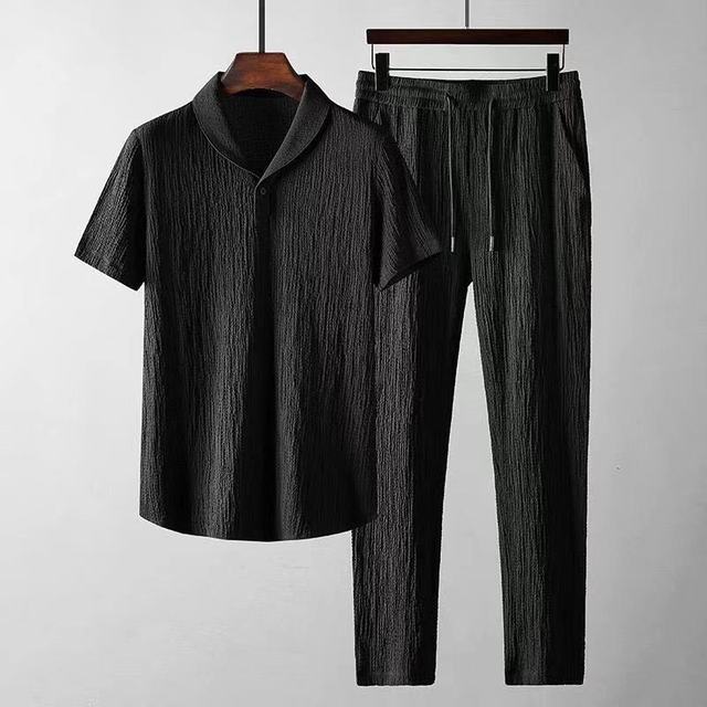 Ensemble Texturé Polo et Pantalon