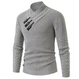 Pull Tricoté Asymétrique à Col Montant