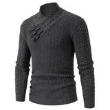 Pull Tricoté Asymétrique à Col Montant