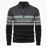 Pull Homme Tricoté à Col Montant Zippé
