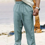 Pantalon Ample à Taille Élastique et Cordon