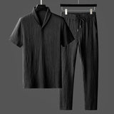 Ensemble Texturé Col Châle et Pantalon