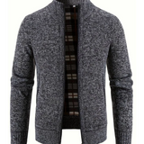 Gilet Zippé Texturé à Col Montant