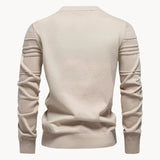 Pull Tricoté Texturé à Motif Linéaire