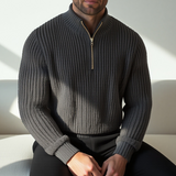 Pull Homme Maille Côtelée Demi-Zip