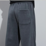 Pantalon Plissé Ample à Cordon Contrasté