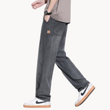 Jean Ample Délavé à Taille Élastique
