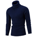 Pull Col Roulé Côtelé Coupe Ajustée