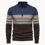 Pull Homme Tricoté à Col Montant Zippé