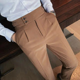 Pantalon Habillé Taille Haute à Plis
