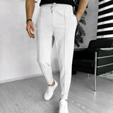 Pantalon Fuselé Texturé à Taille Élastique
