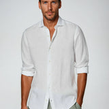Chemise Homme en Lin Mélangé à Manches Longues
