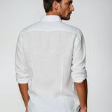 Chemise Homme en Lin Mélangé à Manches Longues