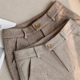 Pantalon Habillé Texturé Coupe Ajustée