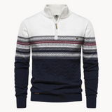 Pull Homme Tricoté à Col Montant Zippé