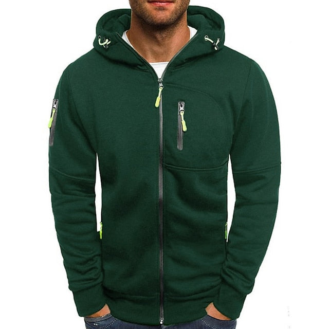 Sweat à Capuche Zippé à Col Montant
