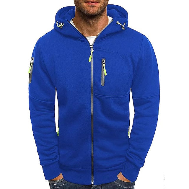 Sweat à Capuche Zippé à Col Montant