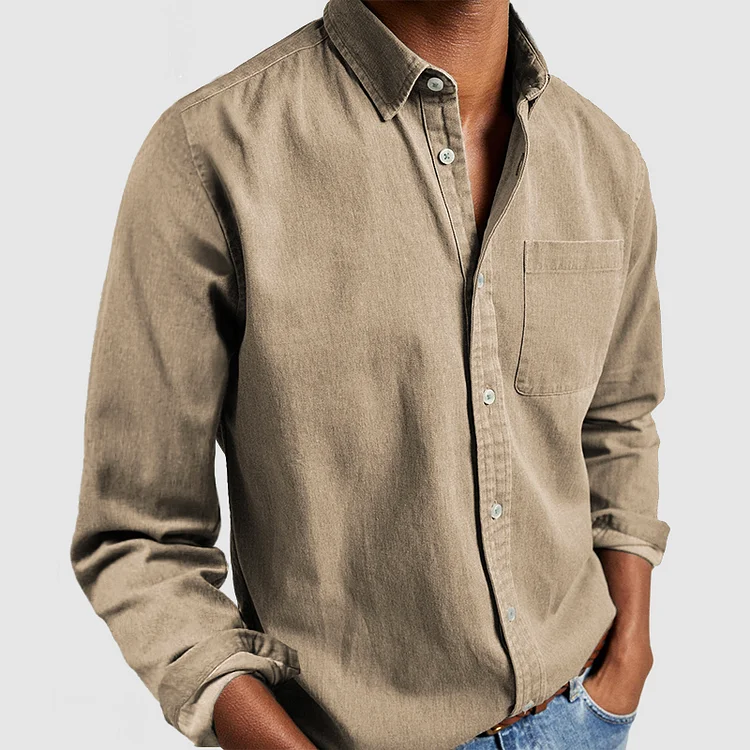 Chemise Texturée à Poche Poitrine