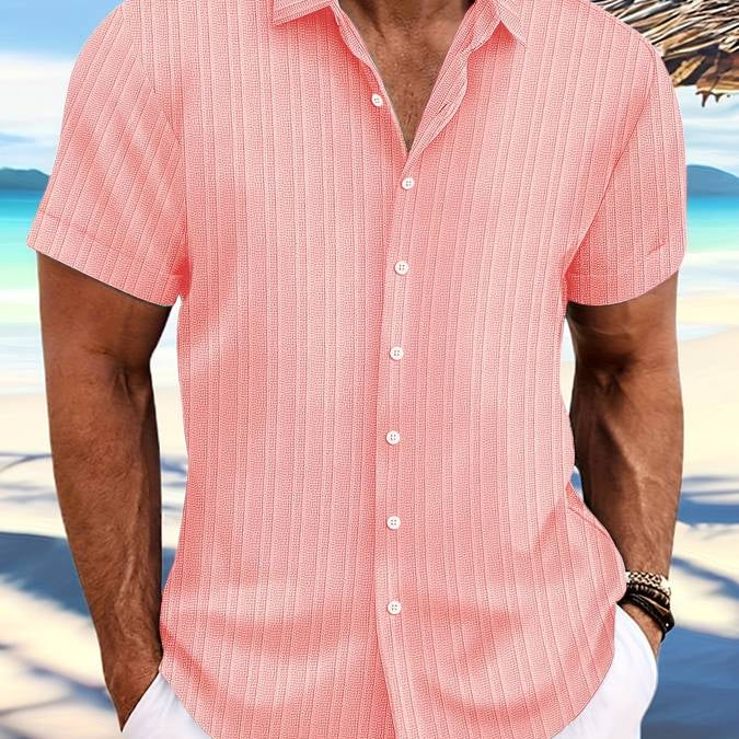 Chemise Texturée à Manches Courtes
